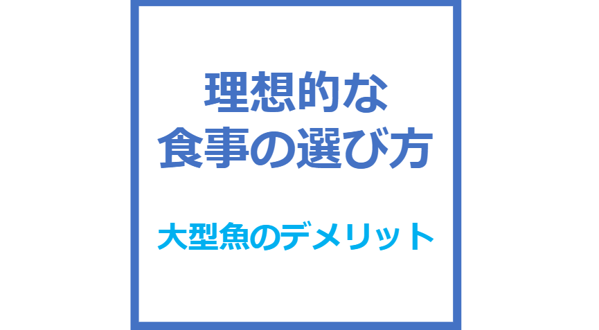 理想的な食事の選び方　大魚のデメリット