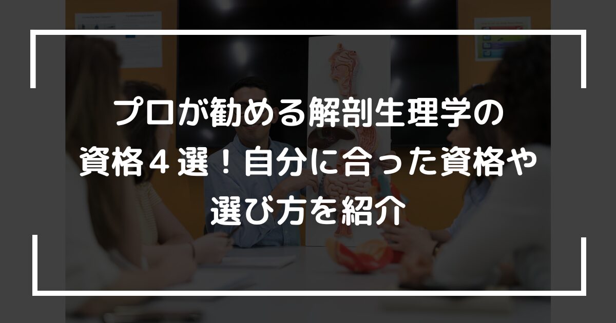 プロが勧める解剖生理学の資格４選！自分に合った資格や選び方を紹介